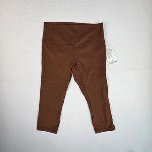 NWT Lululemon Align Nulu 21" Crop High Rise Leggings Size 14 Brown